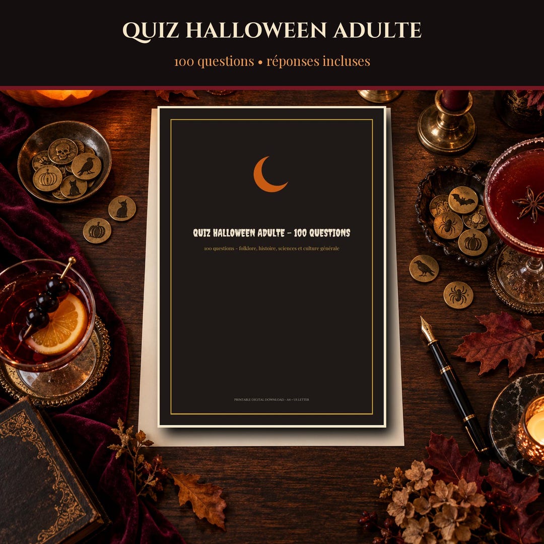 Printable Halloween 2026 Quiz for Adults, 100 Questions and Answers ...