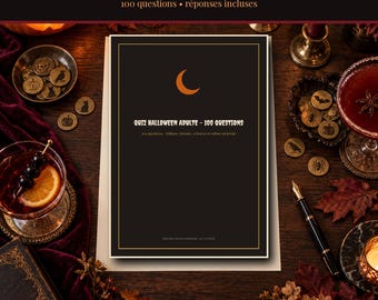 Printbare Halloween 2026 quiz voor volwassenen, 100 vragen en antwoorden, folklore, geschiedenis, wetenschap, films, thema's, gezelschapsspel (pdf)