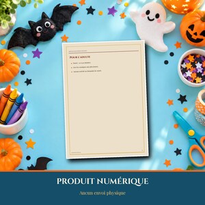 Mini Halloween 2026-pakket voor kinderen om te printen, 6 activiteiten voor kinderen van 5-10 jaar: bingo, mime, tekenen, speurtocht (pdf, Frans) afbeelding 8