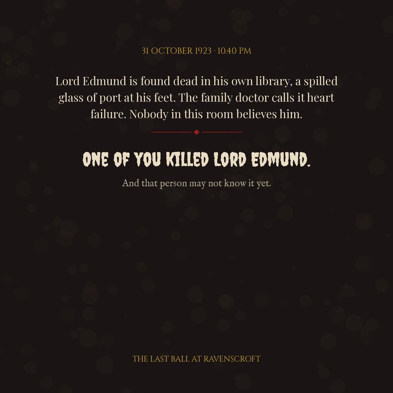 Printable Murder Mystery Game for 6-10 Players, Halloween 2026 Dinner Party Game, 1920s Manor Whodunit, Instant Download PDF, A4 + US Letter image 7