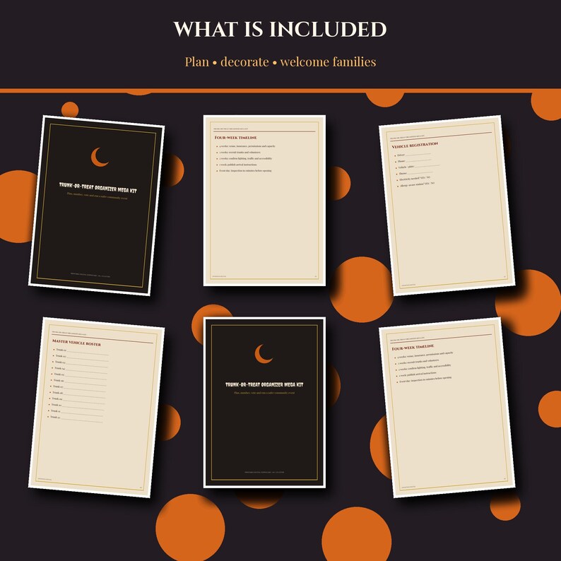 Trunk or Treat Organizer Kit Printable, Vehicle Map Safety Checklist Voting Ballots Awards Signs, School Church HOA Halloween 2026-2027 image 3