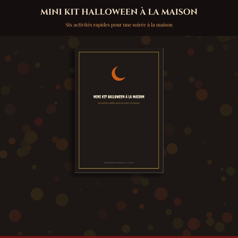 Mini Kit Halloween 2026 à la Maison à Imprimer, 6 Jeux Rapides Famille, Chasse Objets Quiz Défis PDF Français image 1