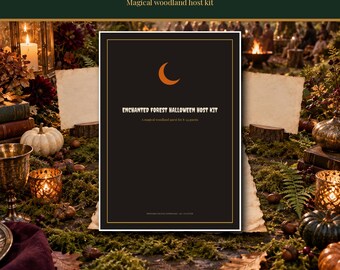 Betoverd bos Halloween 2026 feestspel, printbare versie, magische bosgastheerset, opdrachten, aanwijzingen, teamactiviteiten, direct te downloaden als PDF
