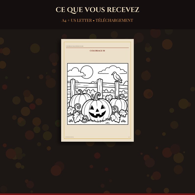 Coloriage Halloween 6 à 8 Ans à Imprimer, 9 Scènes Sorcière Fantômes Château Squelette PDF A4 Letter image 2