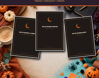 Bundle of 3 Mini Halloween 2026 Printable Kits, Home Business Kids, 18 Quick Activity Games PDF French
