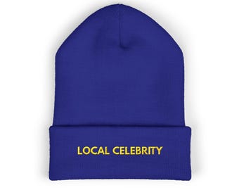 embroidered local celebrity beanie