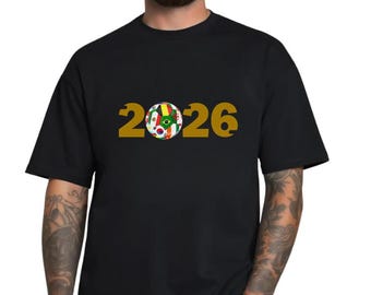2026 Fußballpokal-Shirt, Fußball-Weltturnier-T-Shirt, Internationaler Spieltag-T-Stück, USA Mexiko-Fußballsport-Fangeschenk, Unisex-Baumwollhemd