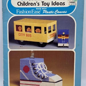 Plastic Canvas Leaflet by Fashion Ease “Columbia-Minerva Children’s Toy Ideas” 1980s