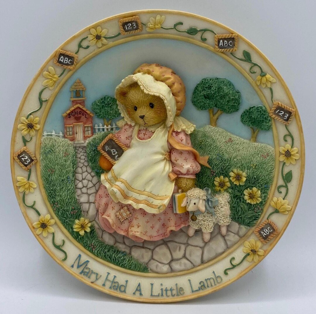 Cherished Teddies Enesco Mary Had A Little Lamb 3D Plate #128902 - Etsy