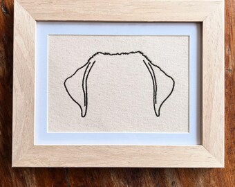Custom Embroidered Dog Portrait Outline on Canvas | Pet Memorial Gift | Personalized Dog Keepsake | Minimalist Pet Embroidery | Dog Lover