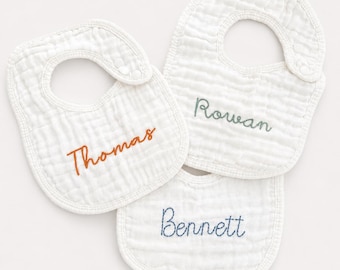 Personalized Embroidered Baby Bib, Custom Baby Bib, Baby Shower Gift, Newborn Gift, Custom Embroidered Bib, Baby Name Bib