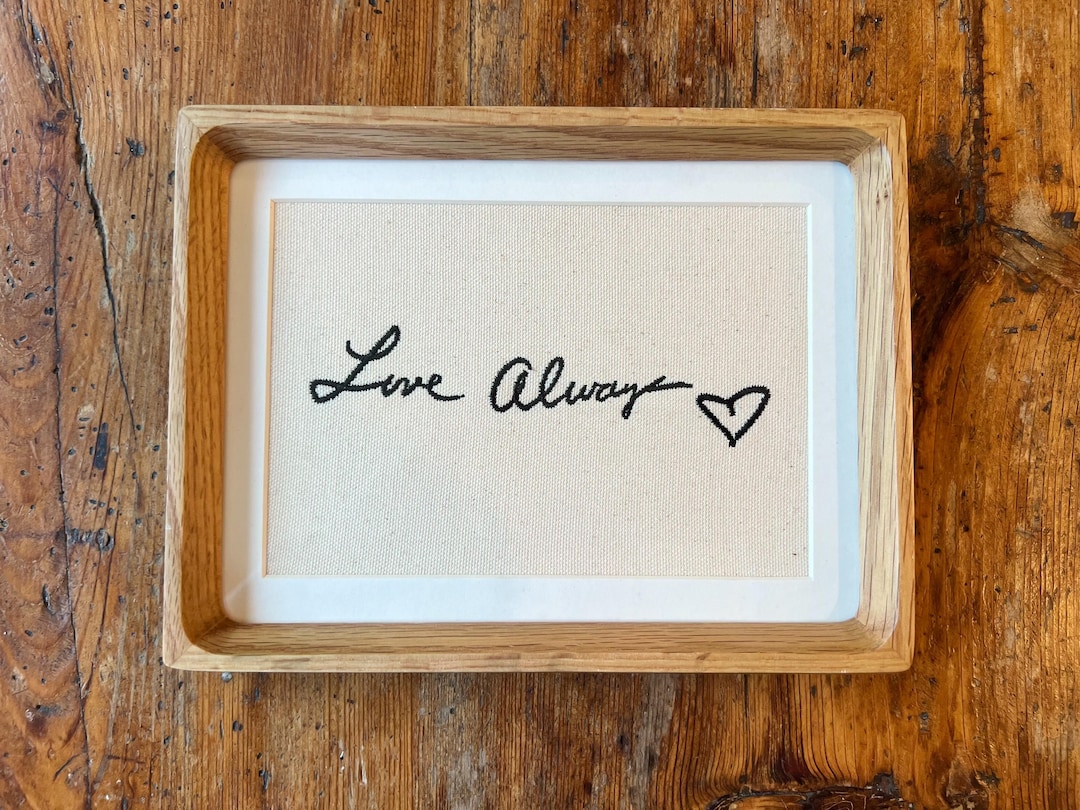 Custom Embroidered Handwritten Note on Canvas | Personalized Handwriting Replica | Custom 