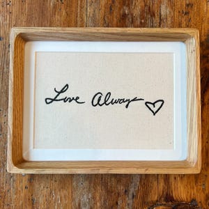 Custom Embroidered Handwritten Note on Canvas | Personalized Handwriting Replica | Custom Embroidery Gift |  Embroidered Note Keepsake