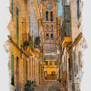 Pollensa Town Square ( Pollenca ) #6 Mallorca Digital Print