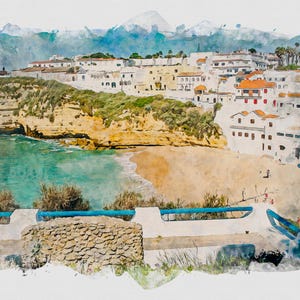 Carvoeiro Beach And Town Algarve Portugal