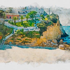 Carvoeiro Beach And Town Algarve Portugal