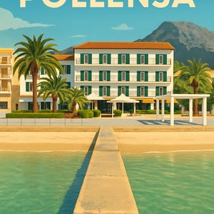 Puerto Pollensa Mallorca 7 Vintage Style Poster Digital Download