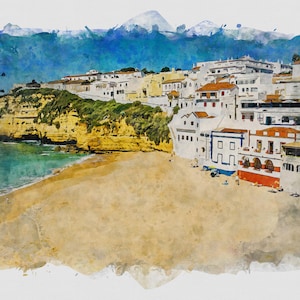 Carvoeiro Beach And Town Algarve Portugal