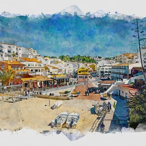 Carvoeiro Beach And Town Algarve Portugal