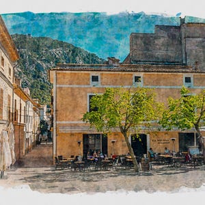 Pollensa Town Square ( Pollenca ) #4 Mallorca Digital Print