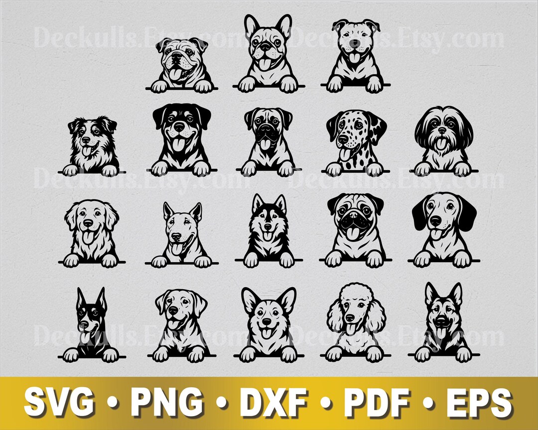 Dog SVG Bundle | 18 Dog Breeds | Svg • Png • Dxf • Pdf • Eps | Cricut ...