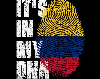 It’s In My DNA Colombia Flag Fingerprint Colombian Pride PNG (Digital Download)