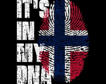 Está en mi ADN Bandera de Noruega Huella dactilar Orgullo noruego PNG (Descarga digital)