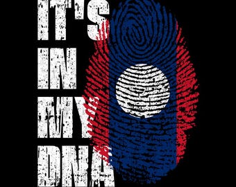Es ist in meiner DNA Laos Flagge Fingerabdruck laotischen Stolz PNG (digitaler Download)