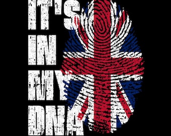 It’s In My DNA United Kingdom Flag Fingerprint British Pride PNG (Digital Download)