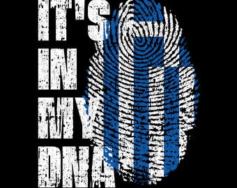 It’s In My DNA Greece Flag Fingerprint Greek Pride PNG (Digital Download)