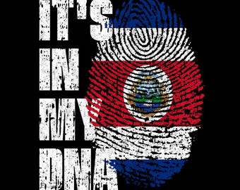 It’s In My DNA Costa Rica Flag Fingerprint Costa Rican Pride PNG (Digital Download)