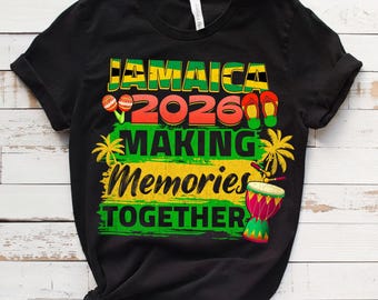 Camiseta familiar "Creando recuerdos" del viaje a Jamaica 2026, descarga digital
