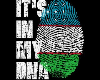 It’s In My DNA Uzbekistan Flag Fingerprint Uzbek Pride PNG (Digital Download)