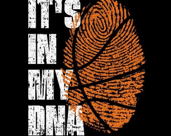It's In My DNA Basketbalvingerafdruk Sports Pride, png (digitale download)