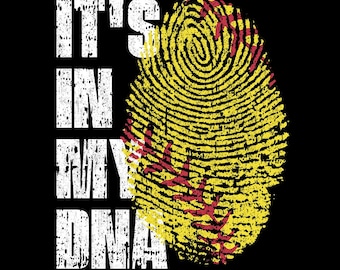 It’s In My DNA Softball Fingerprint Sports Pride PNG (Digital Download)