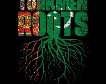 Raíces turcomanas PNG / Bandera de la herencia turcomana PNG / Diseño de orgullo de Turkmenistán / Descarga digital