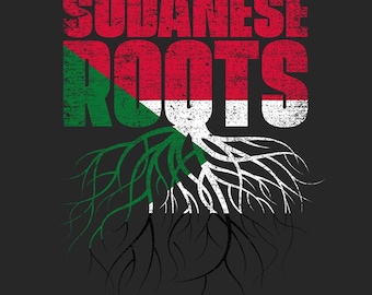 Raíces sudanesas PNG / Bandera de la herencia sudanesa PNG / Diseño del orgullo sudanés / Descarga digital