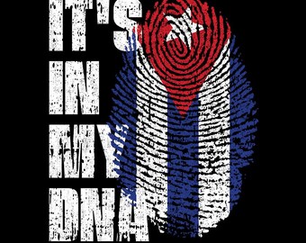 It's In My DNA Cuba Flag Fingerprint Cuban Pride, png (digitale download)