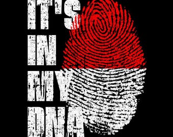 It's In My DNA Indonesische vlag vingerafdruk Indonesische trots, png (digitale download)