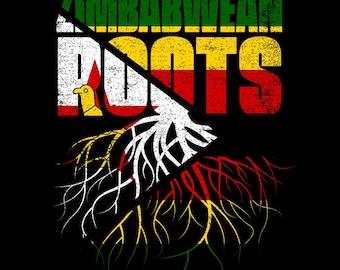Raíces de Zimbabue PNG / Bandera del Patrimonio de Zimbabue PNG / Diseño del Orgullo de Zimbabue / Descarga digital