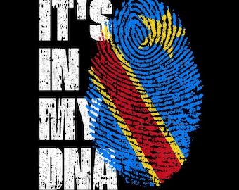 It’s In My DNA DR Congo Flag Fingerprint Congolese Pride Democratic Republic of Congo PNG (Digital Download)