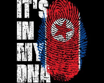 Es ist in meiner DNA Nordkorea Flagge Fingerabdruck koreanischer Stolz PNG (digitaler Download)