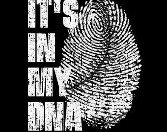 It's In My DNA honkbalvingerafdruk Sports Pride, png (digitale download)