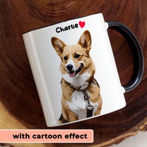 Personalized dog mug pet portrait custom coffee mug Custom pet picture gift for dog owner customization dog face mug dog mom sympathy gift