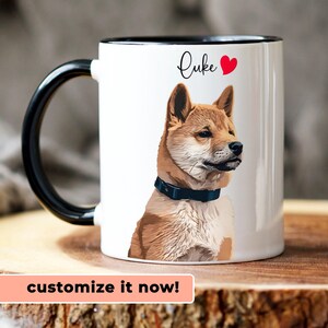 Custom dog mug pet portrait personalized coffee mug Custom pet picture gift for dog owner customization dog face mug dog mom sympathy gift