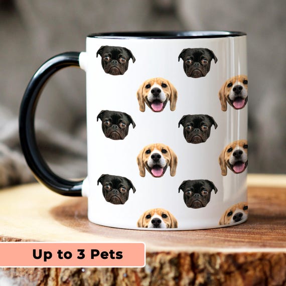 Dog Lover Anniversary Gift Mug Personalised Pet Photo Coffee Cup, Couple Gift Dog Owner Mug, Dog Mum Dad Birthday Gift Dog Portrait Mug