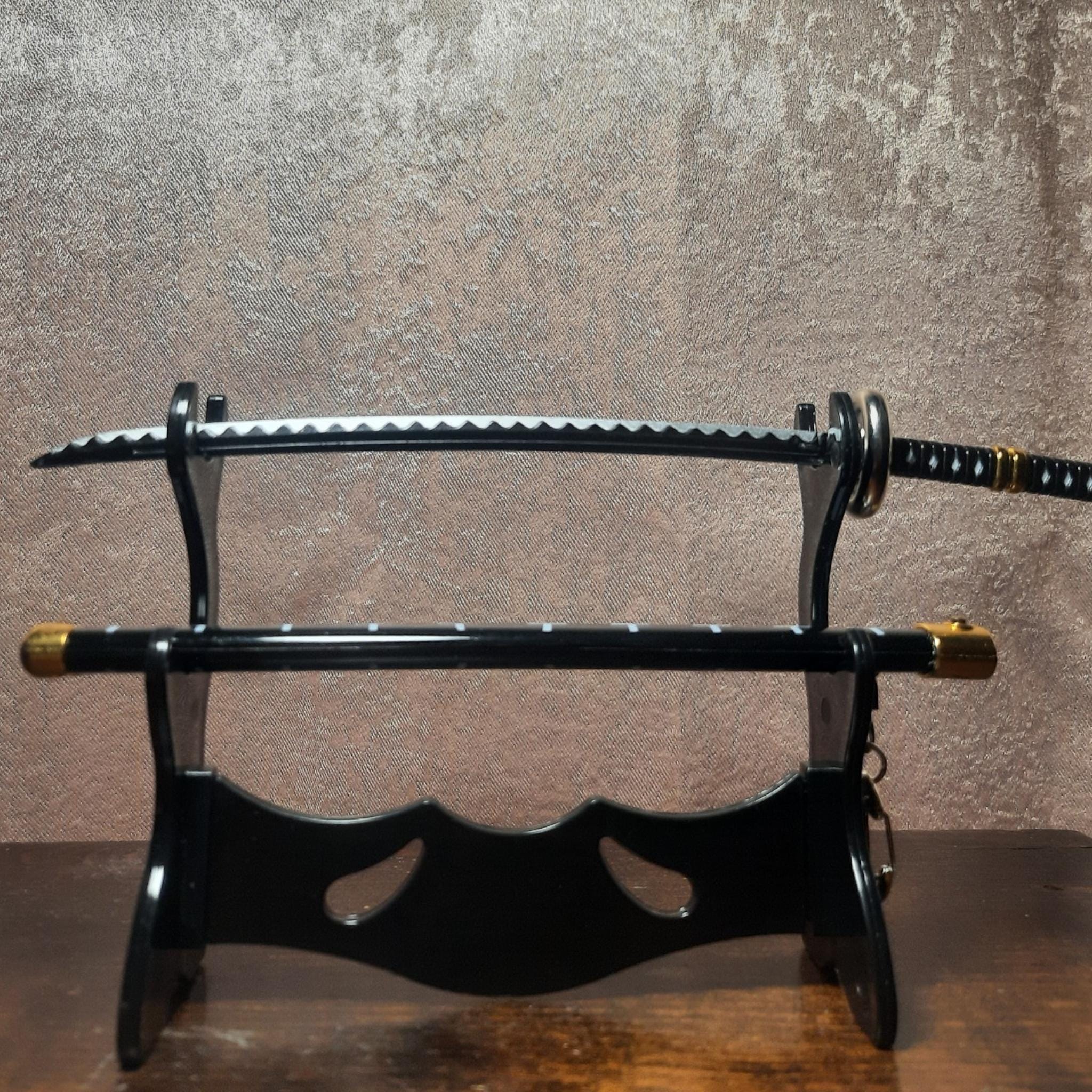 Katana Ornamentale Mini Con Supporto - Lama 270mm, Lunghezza Totale 430mm - Foto 2