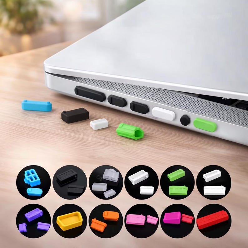 Laptop Port Dust Covers Set - Protection Silicone Plugs for USB,HDMI ...