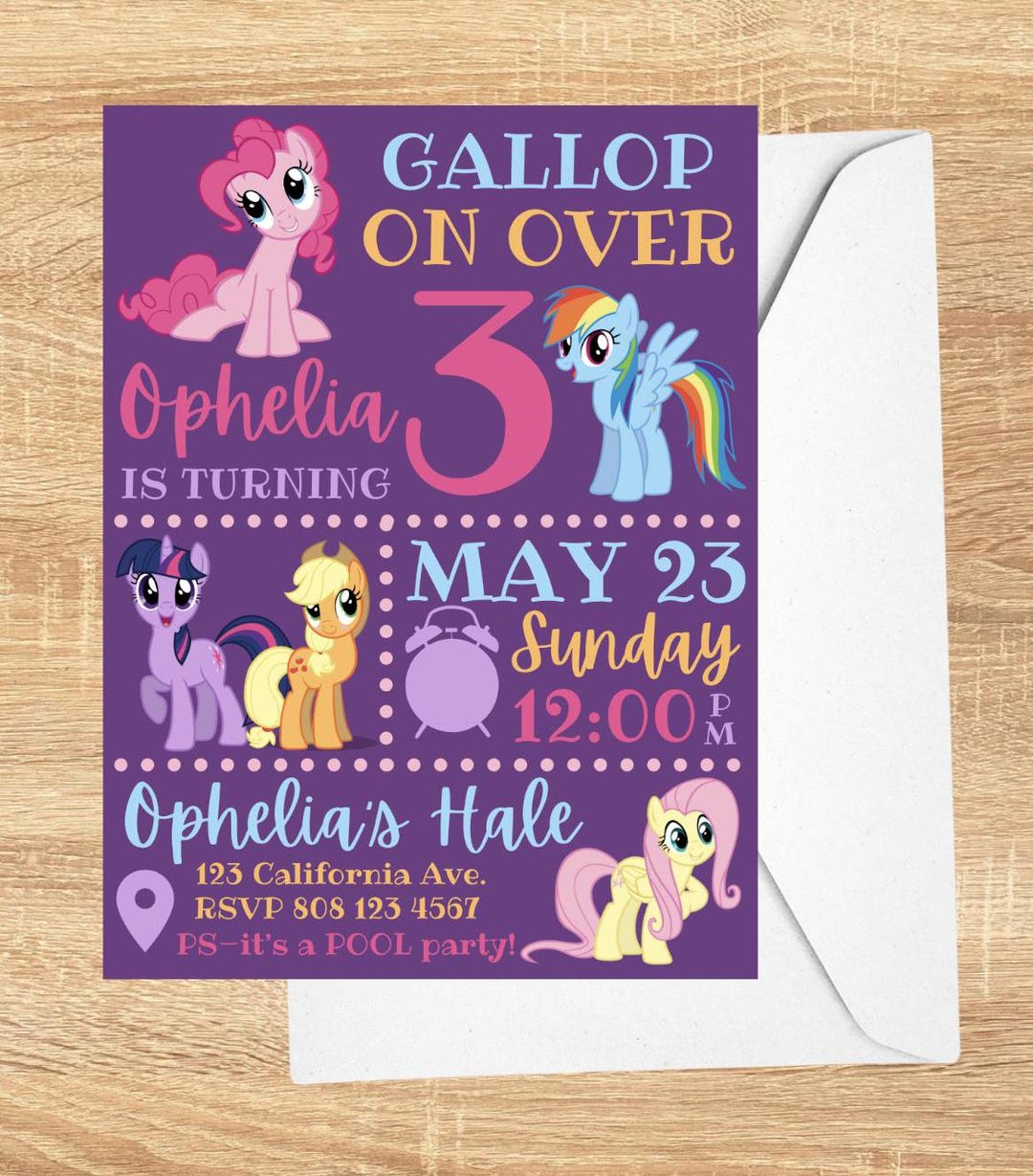 My Little Pony Birthday Party Invitation EDITABLE DOWNLOAD - Etsy