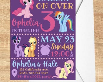My Little Pony Birthday Party Invitation EDITABLE DOWNLOAD